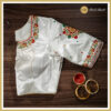 off white Color Designer Blouse (Center Round Neckline) - Image 2