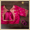 Pink Color Designer Blouse (Dome Neckline) - Image 2