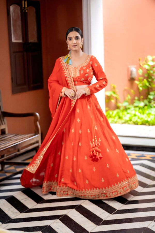 Orange Lehenga Choli